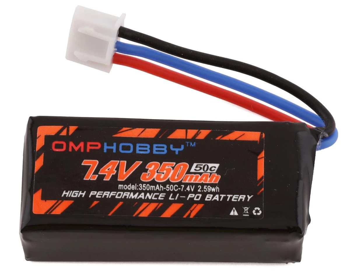OMP Hobby 2s LiPo Battery 50C (7.4V/350mAh) 3 OMP Hobby 2s LiPo Battery 50C (7.4V/350mAh)